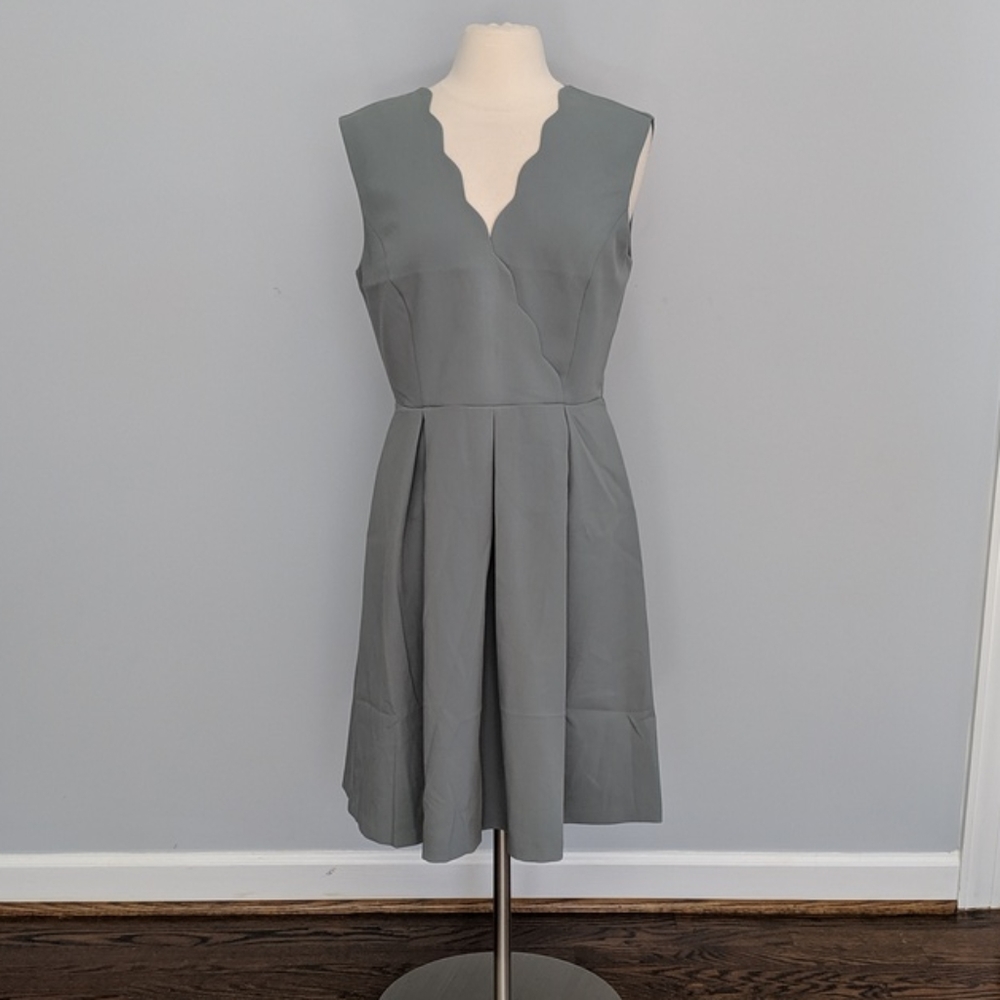 H&M Seafoam Green Scallop Aline Dress Medium